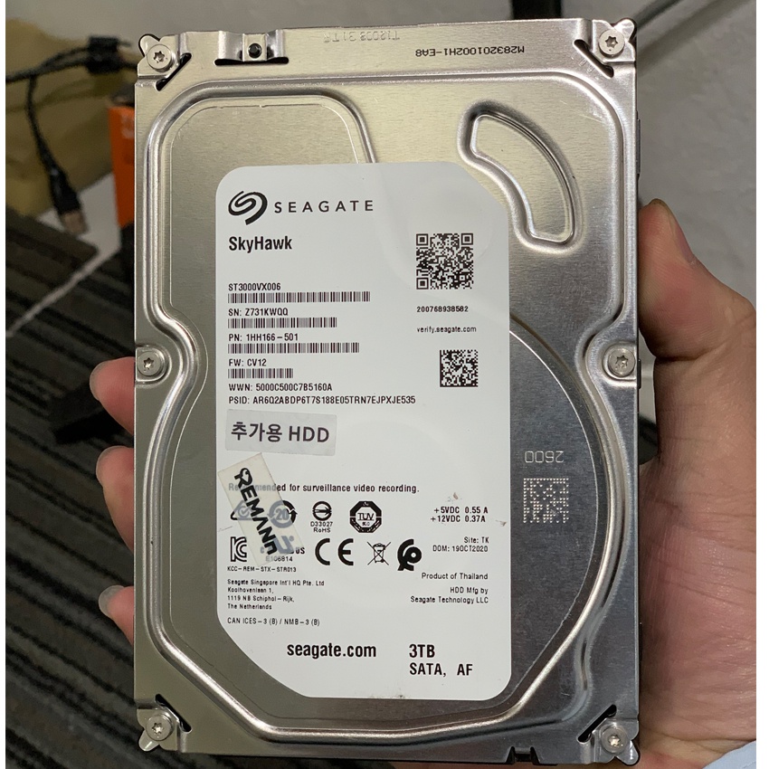 Ổ cứng HDD 3.5&quot; SEAGATE 3TB Chuyên dùng cho đầu thu camera, PC để bàn - Bảo hành chính hãng 24 tháng