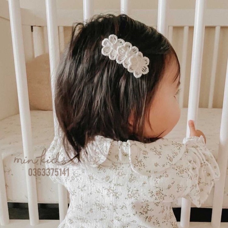 Set kẹp tóc nơ ren style Hàn Quốc cho bé gái