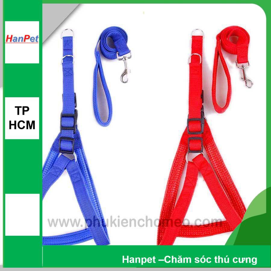 HCM-SP365 – dây dắt chó Dây yên ngựa đệm (Size 1.5: vòng ngực 33~42cm) (hanpet 4711869)