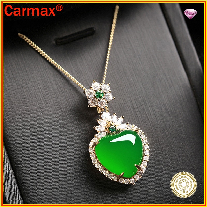 Vòng cổ Mặt Hình Moissanite Màu Xanh Mới Cho Nữ