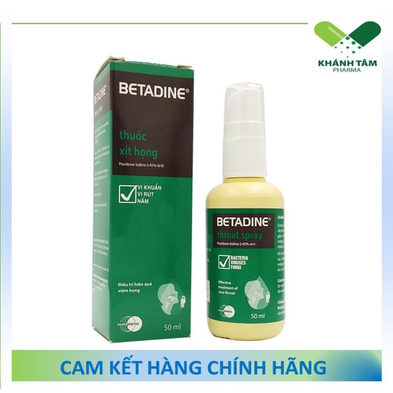 ! BETADINE Throat Spray 50ml - Dung dịch xịt họng [povidin, povidine, betadin]