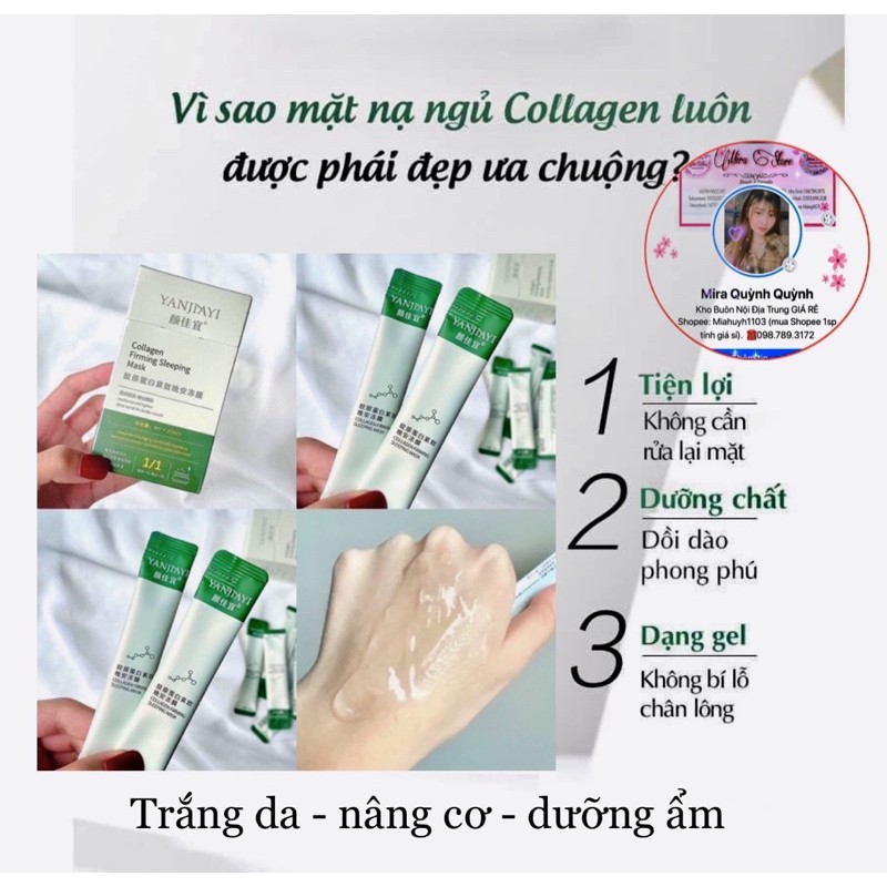 [Hộp 20 gói] MẶT NẠ NGỦ THẠCH YANJIAYI BỔ SUNG COLLAGEN TRẮNG SÁNG DA | BigBuy360 - bigbuy360.vn