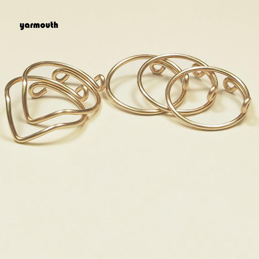 Set 5 Nhẫn Đeo Khớp Ngón Tay Kim Loại Thời Trang Nữ