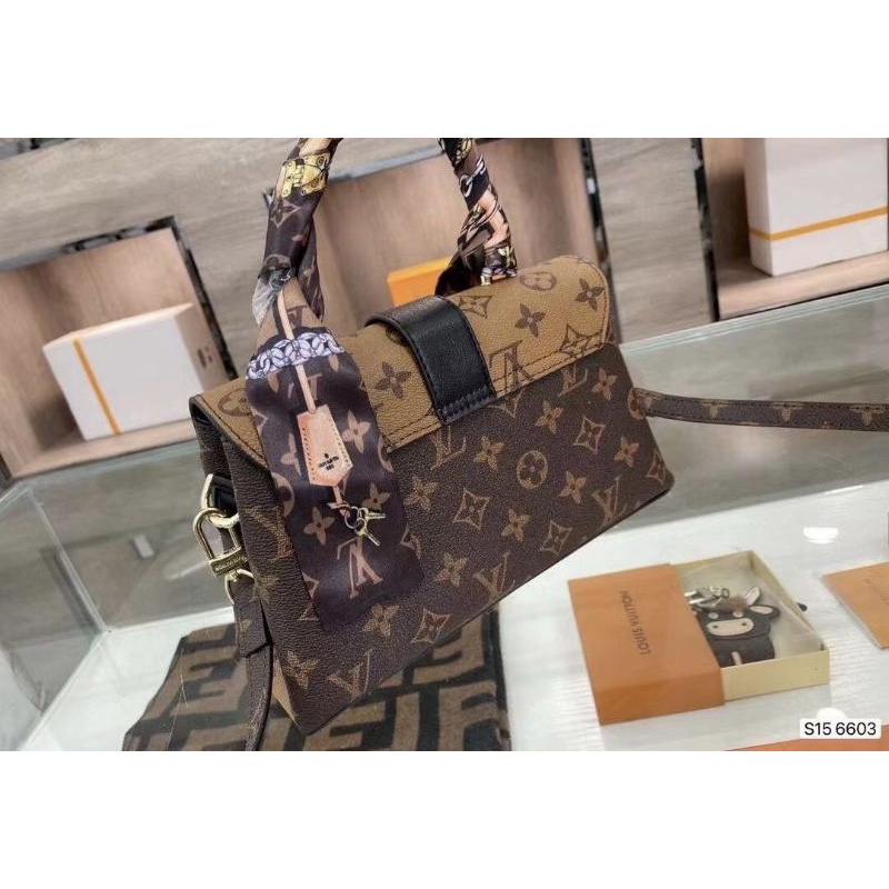 Túi xách nữ LV Locky sz24cm da mềm mịn 2 màu tặng khăn quấn lót có code fullbox