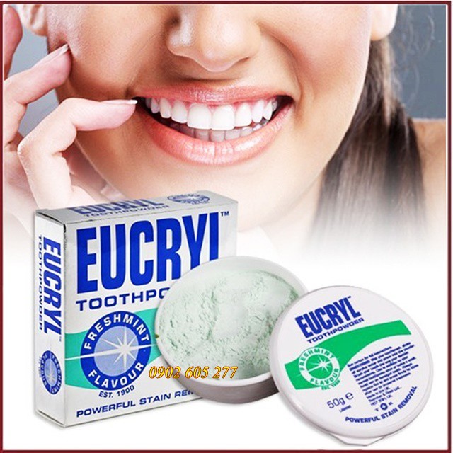 [Hàng chính hãng] Bột Trắng Răng Eucryl Toothpowder 50g