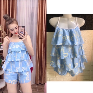 Set bộ đùi kate lụa tầng siêu thoải mái