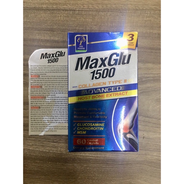 MAXGLU 1500 HỖ TRỢ CHO XƯƠNG KHỚP ( sản phẩm này không phải là thuốc và không có tác dụng thay thế thuốc chữa bệnh )