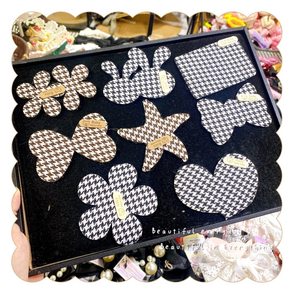 Miếng Dán Tóc Mái Kẻ Caro Xinh đẹp