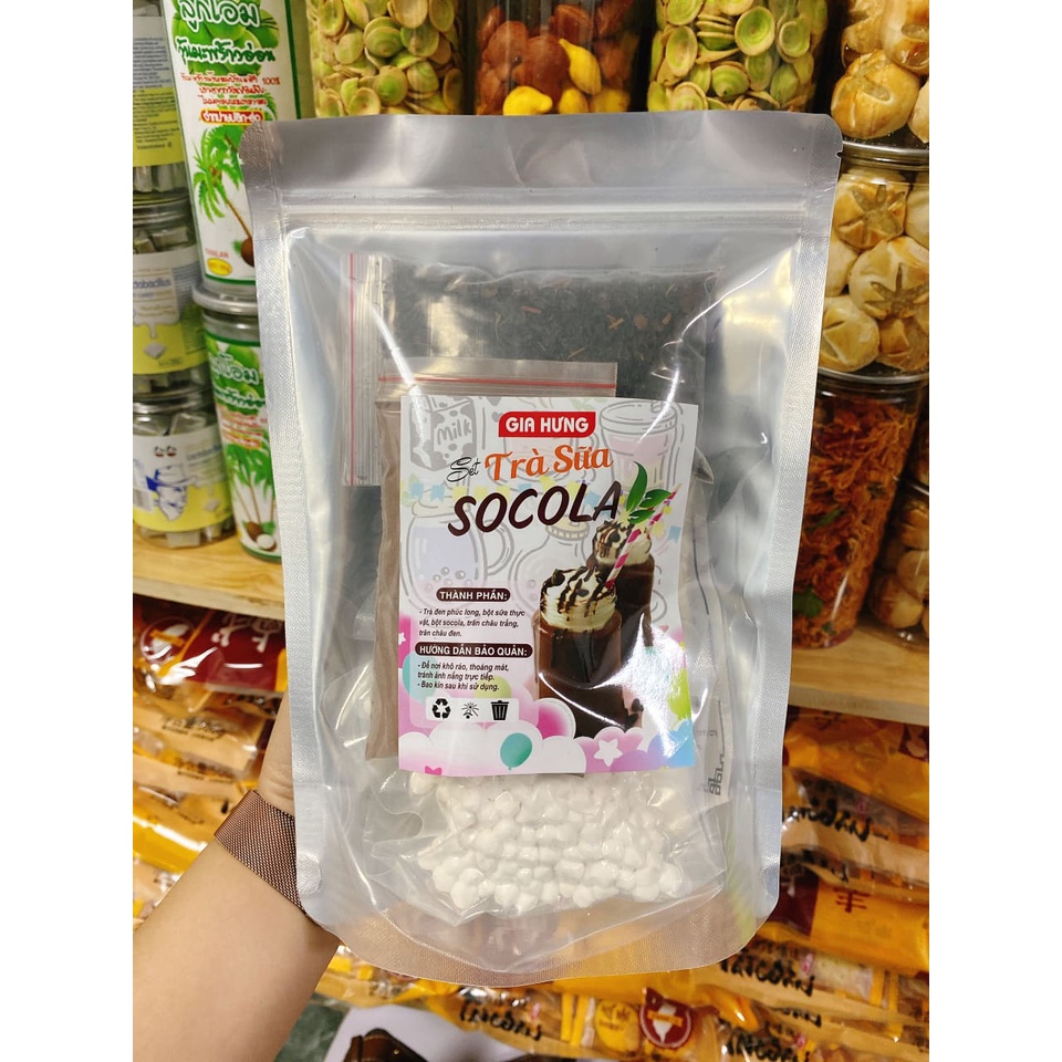 Set Trà Sữa Phúc Long , Socola , Trân Châu Đường Đen, Nấu được 30 Ly Hạn Sử Dụng 6 Tháng