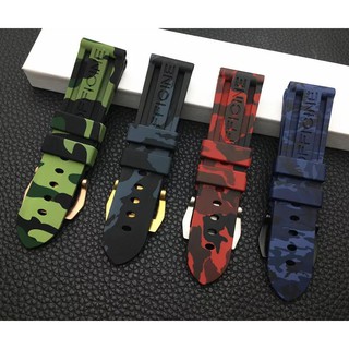 Dây đeo đồng hồ bằng silicone cao su họa tiết rằn ri 22mm 24mm cho panerai pam111 / 441