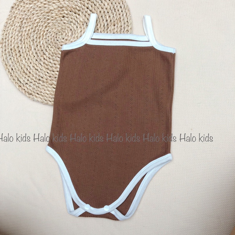 Body 2 dây chất liệu cotton thông hơi xuất hàn cho bé