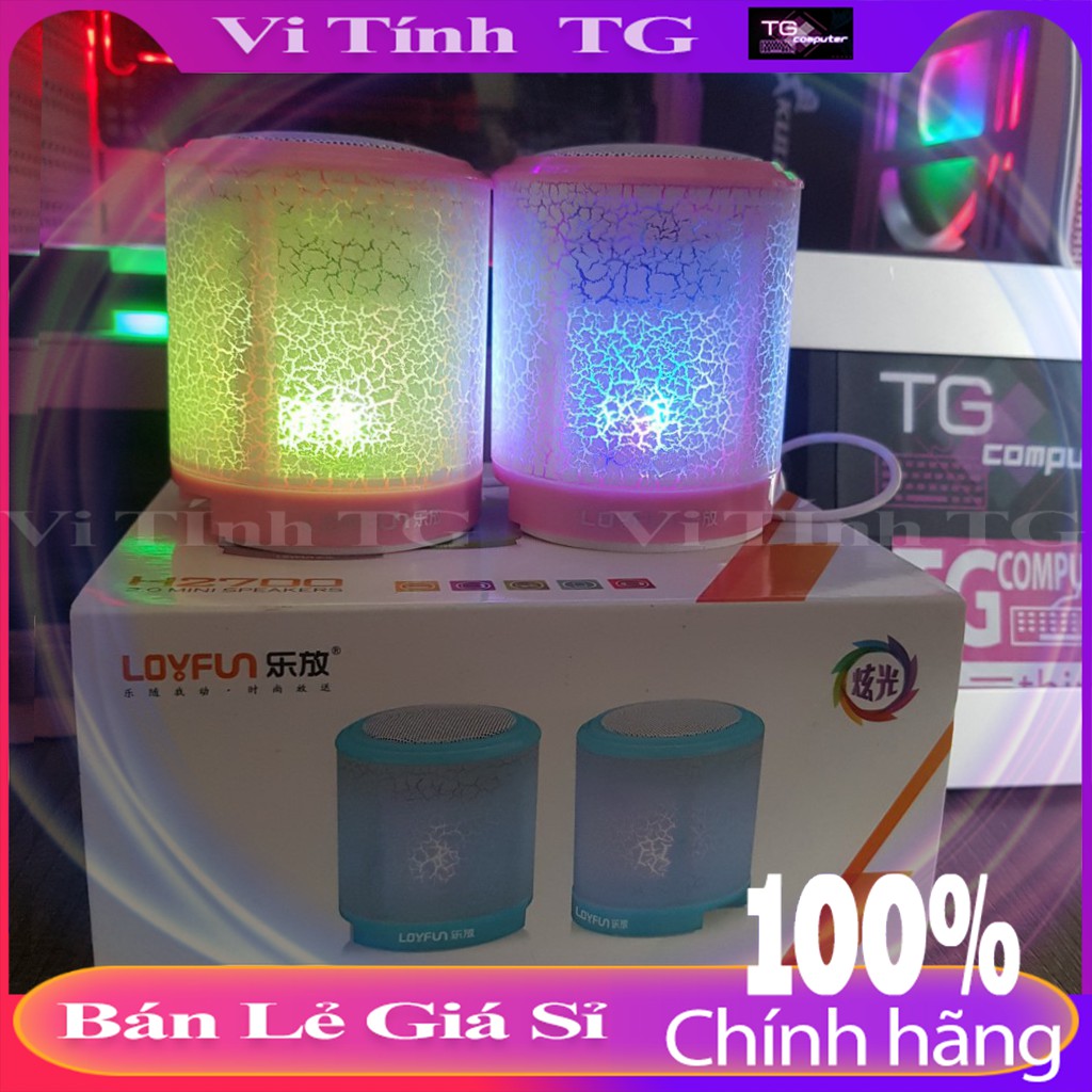 Loa máy tính màu hồng / trắng có đèn led nghe nhạc cực hay. Bộ gồm 2 loa ./ Vi Tính TG