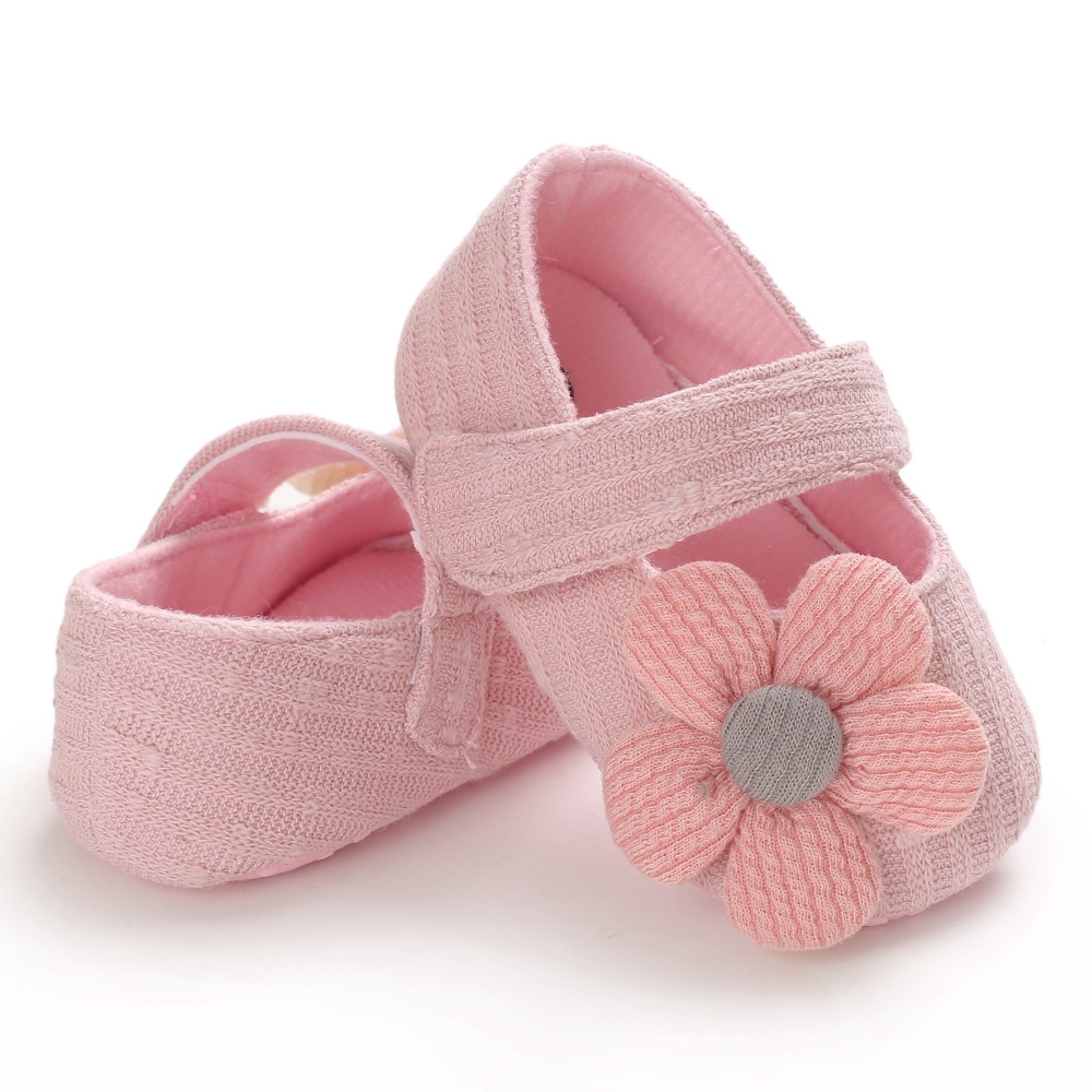 Giày Trẻ Em Bé Gái Đôi Giày Đế Mềm Chống Trượt Thiết Kế Đính Bông Hoa Xinh Xắn Mùa Thu Cho Bé Gái 0-12 Tháng Tập Đi