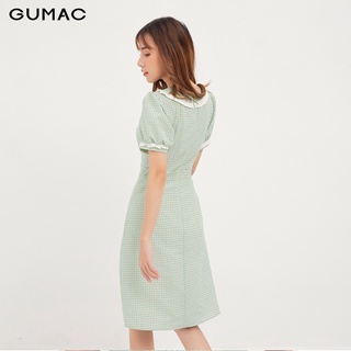 Đầm nữ caro phối bèo GUMAC DA1239