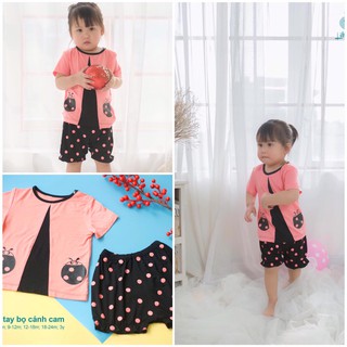 Bộ cộc tay LITTLE LOVE vải smoothy bọ cánh cam đáng yêu cho bé gái