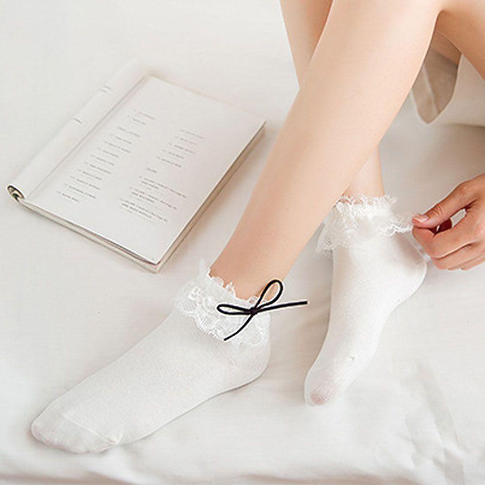 Tất Cotton Phối Ren Kiểu Công Chúa Phong Cách Lolita Ngọt Ngào Cho Bé Gái
