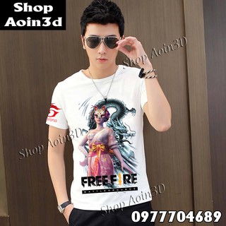 Áo Free Fire - Hoa Anh Đào Nền Rồng 3D