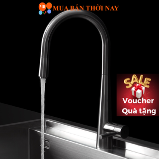 Vòi rửa chén bát nóng lạnh dây rút Malloca K095 S, vòi bếp 2 nguồn nước, Cam kết chính hãng