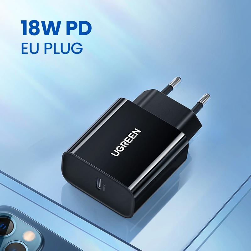 Củ sạc nhanh UGREEN 10191 Sạc nhanh 18W QC3.0 - Vỏ nhựa ABS chân cắm EU - Hàng chính hãng