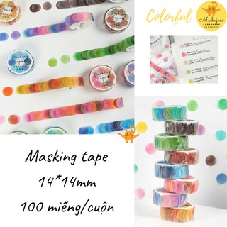 [Meobujooo] Sticker color wave dạng chấm tròn phong cách ins dùng để trang trí sổ, notebook, bullet journal.