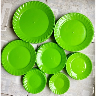 🔥set 10 dĩa nhựa xanh dẻo, loại cạn, nhiều cở