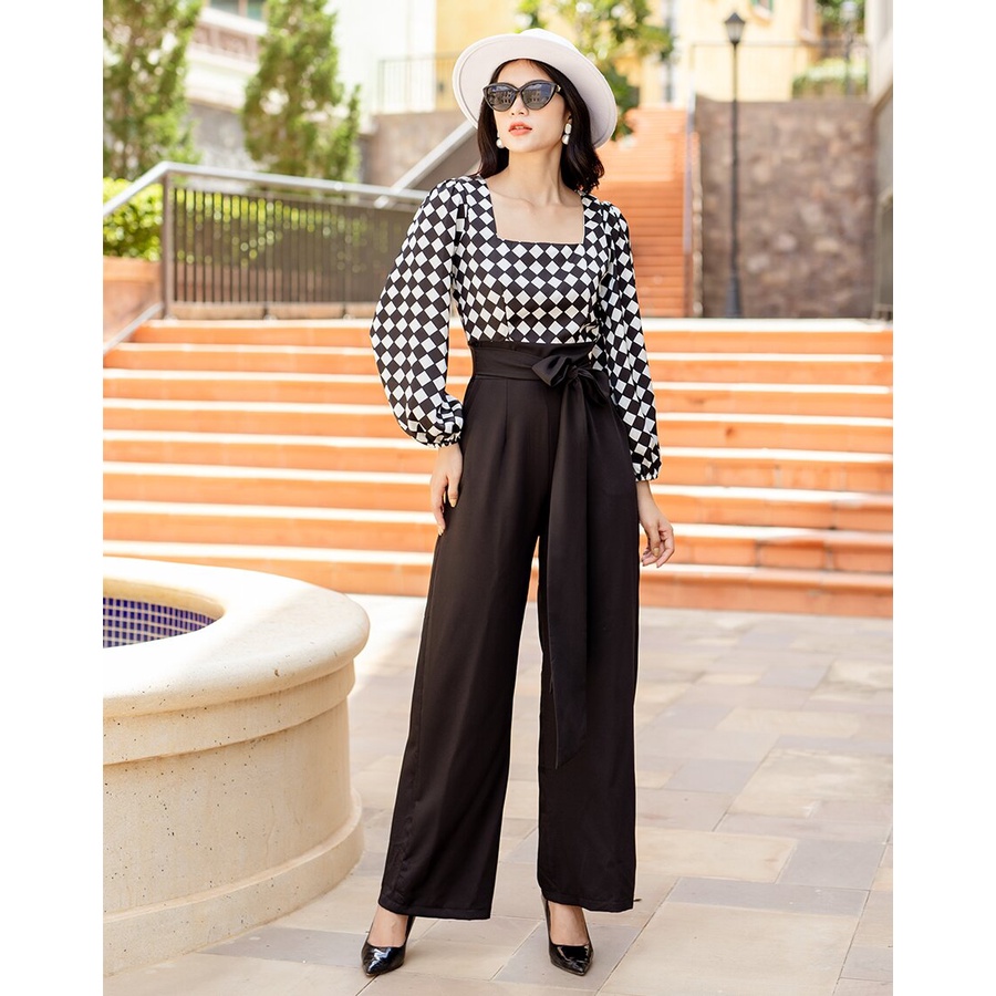 Jumpsuit cổ U quần ống rộng - JUMPC1134