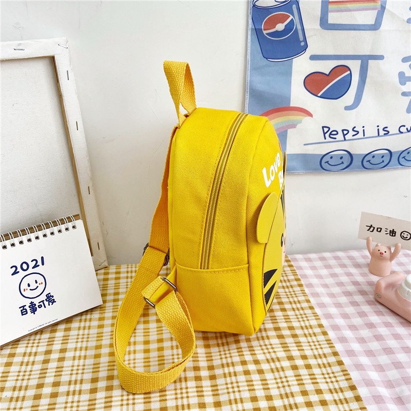 Ba Lô Canvas Mini Họa Tiết Hoạt Hình Dễ Thương Cho Bé 1-5 Tuổi