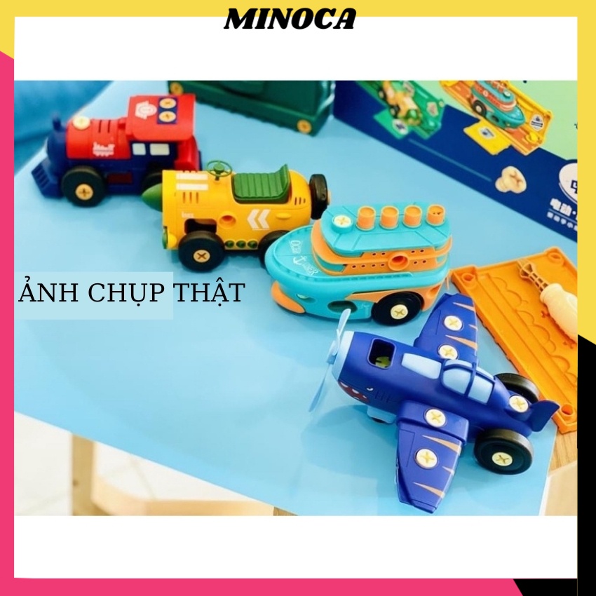 Bộ Đồ Chơi Xe Lắp Ráp Mô Hình Trí Tuệ Xe Ô Tô Tàu Lửa, Máy Bay, Tàu Thủy