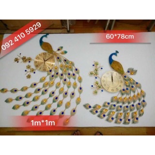 Đồng hồ treo tường chim công đậu size to 1m