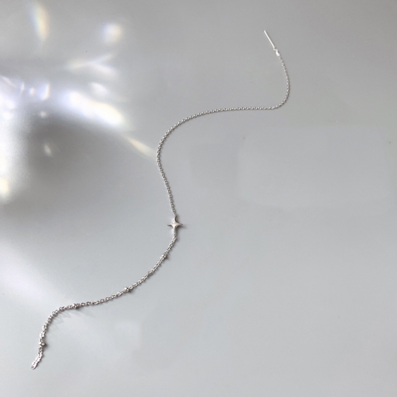 Fashion Simple Tassel Chain Earrings for Women Girl Shiny Metal Piercing