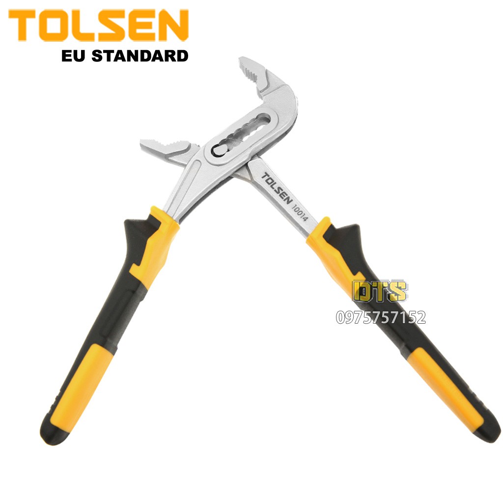 Kìm mỏ quạ 7 lỗ công nghiệp TOLSEN 10 inch/ 250mm, thép CrV cao cấp mạ Niken chống gỉ, kìm kẹp giữ, vặn ống nước đa năng