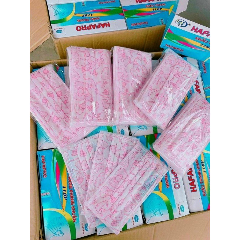 Khẩu Trang Hello Kitty Hồng Hộp 50 cái Hàng Chuẩn 4 Lớp | BigBuy360 - bigbuy360.vn
