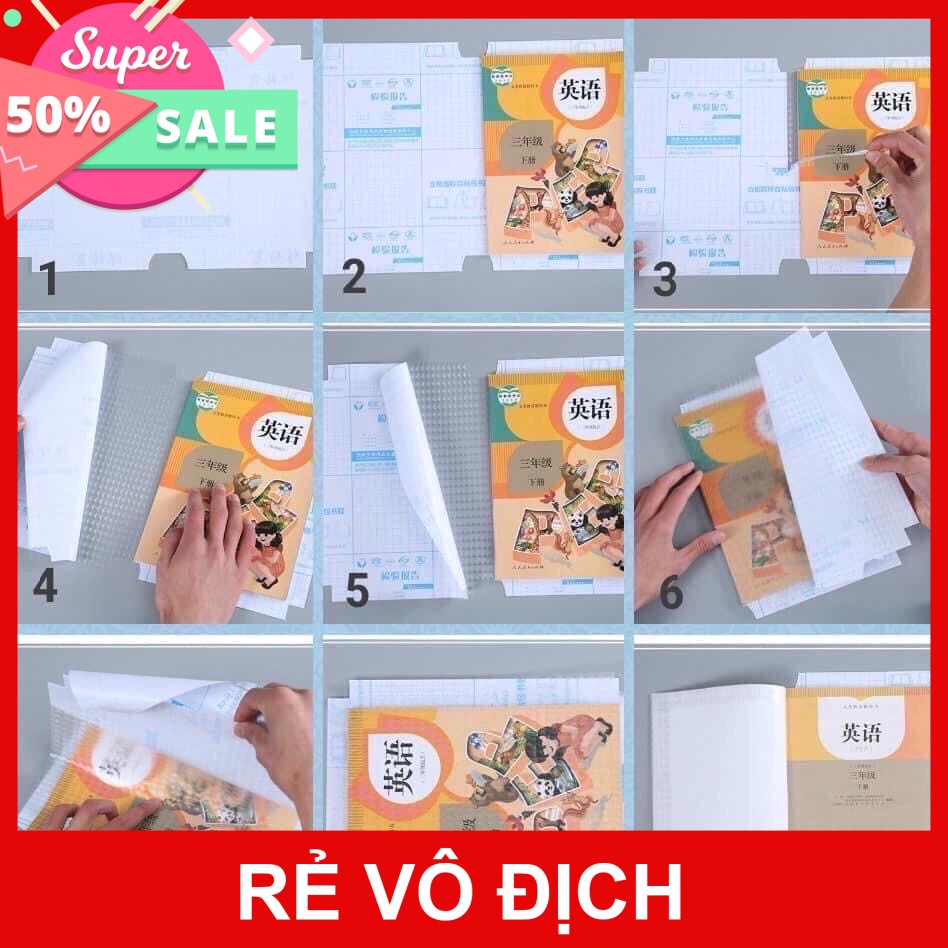 [5❤️][FREESHIP] BỘ 10 DECAL BỌC TẬP, VỞ TRONG SUỐT 43*30cm [HCM]