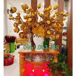 Bông Sen Nhũ, hoa sen kim tuyến - Cành vàng Lá ngọc
