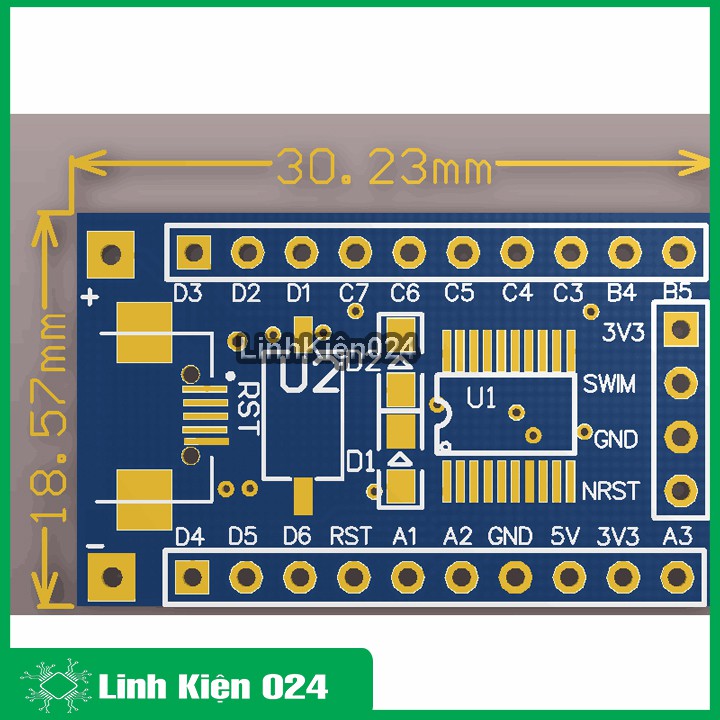 Kit phát triển STM8S103F3P6 hỗ trợ giao tiếp UART/SPI/I2C