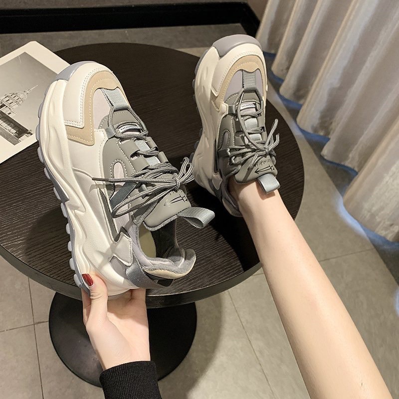 Giày thể thao nữ ulzzang 2021 - Giày nữ đế cao buộc dây