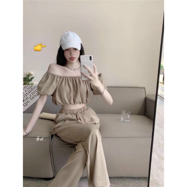 SET BỆT VAI ỐNG RỘNG VOAN LỤA