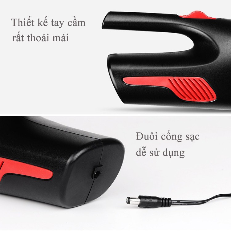 Máy Hút Bụi Ô Tô - Máy Hút Bụi Cầm Tay Mini Cao Cấp Hút Cực Mạnh 120W Vcar Auto