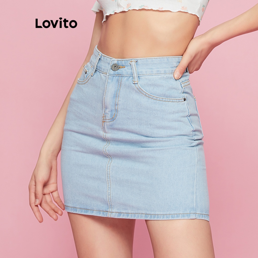 Váy Lovito lưng cao có túi màu trơn đơn giản L090
 | BigBuy360 - bigbuy360.vn