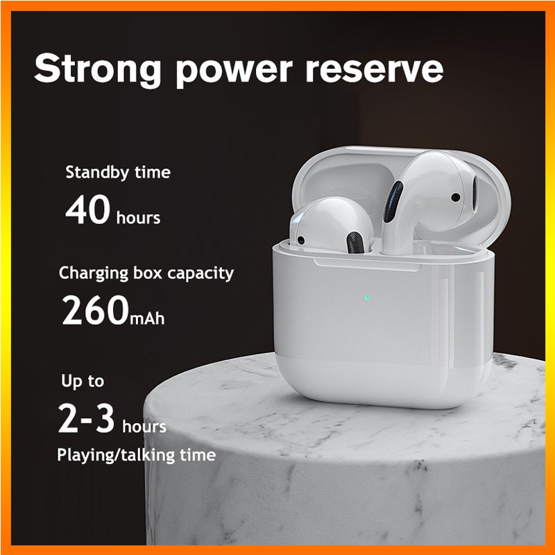 Tai Nghe Bluetooth Không Dây Pro4 TWS Khử Tiếng Ồn Cho Điện Thoại / Máy Tính / LaptopEarphones Pro4 TWS Wireless Heaset Bluetooth Headphone Earbuds Noise Cancellation inPods Excellent Sound Gaming EarBuds for Phone/Computer/Laptop