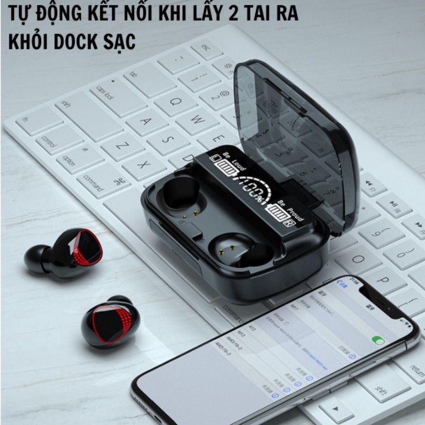 Tai Nghe Bluetooth M10 Phiên Bản Pro Nâng Cấp Pin Trâu, Nút Cảm Ứng Tự Động Kết  - Chống Nước Chống Ồn Bảo Hành 1 năm