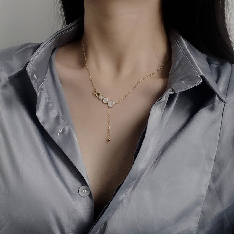 Dây chuyền thép titan mạ vàng 18K phong cách Hàn Quốc thời trang