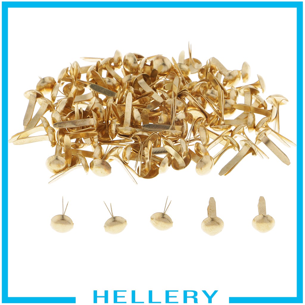[HELLERY] 200pcs Metal Split Pins Brads Paper Fasteners DIY Scrapbooking Embellishment