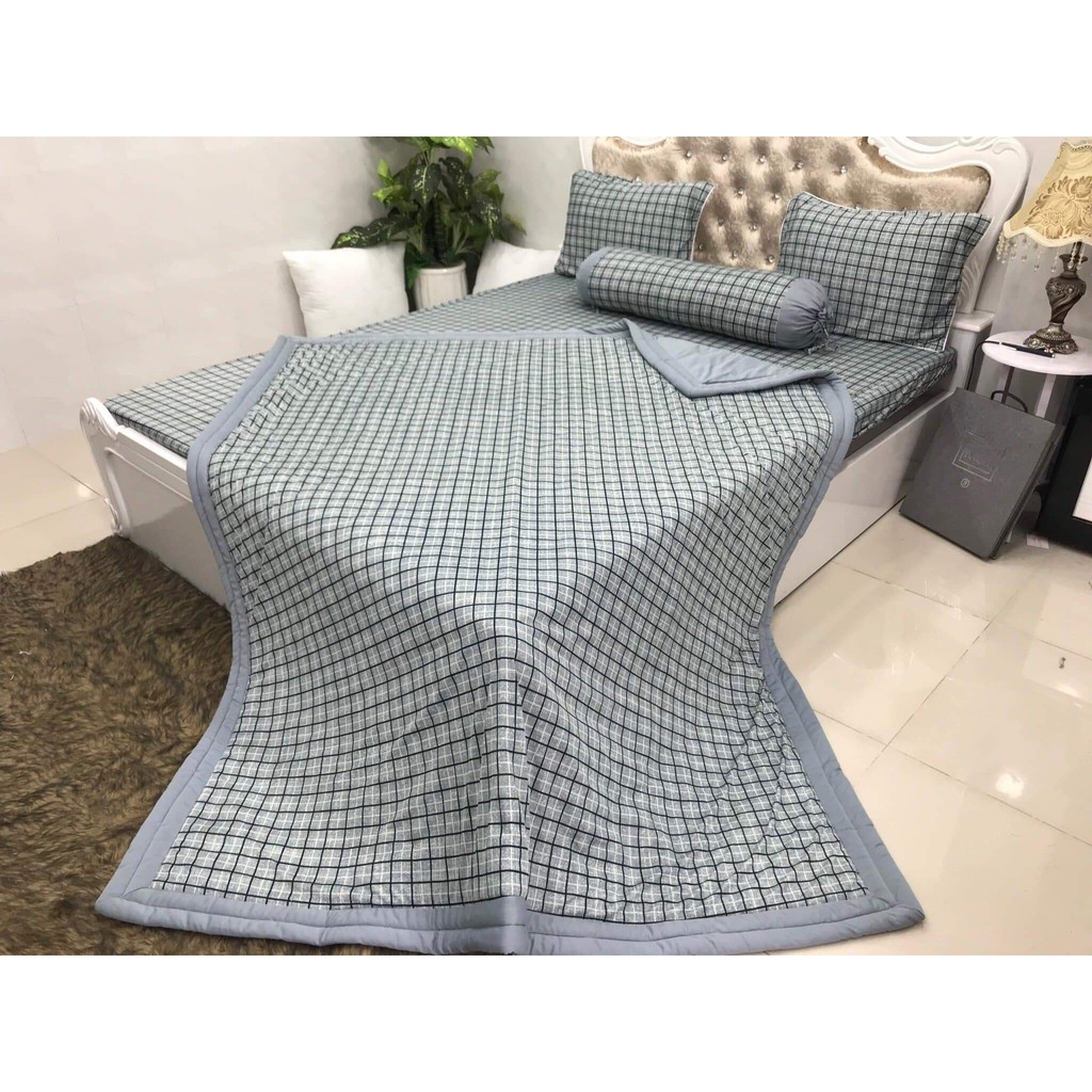 Drap thun mịn mát caro 4 món