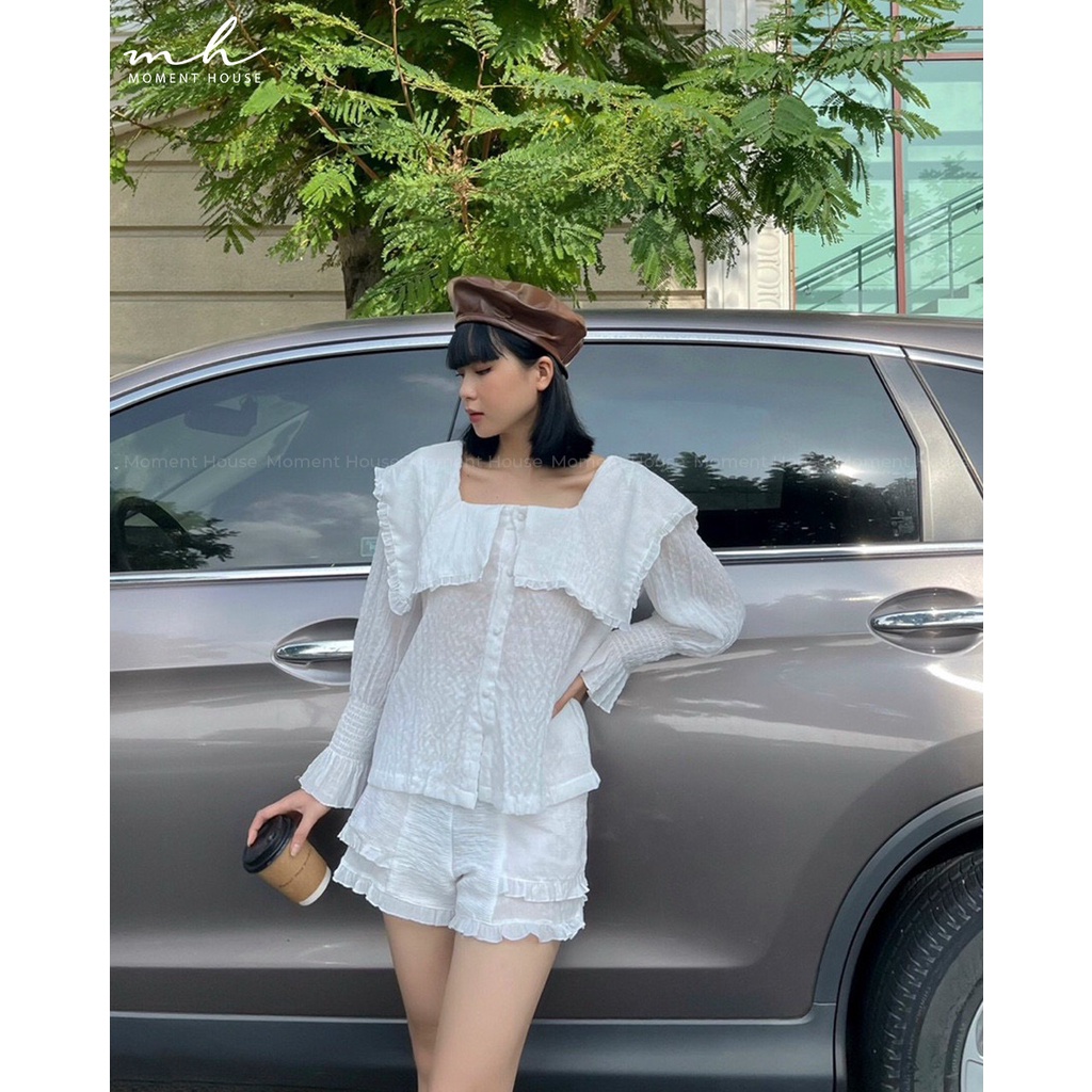 SET xốp đùi 2 món, cổ bèo nút bọc, chất thun xốp, bảng màu hot, outffix đơn giản dễ mặc, có 2 size SM