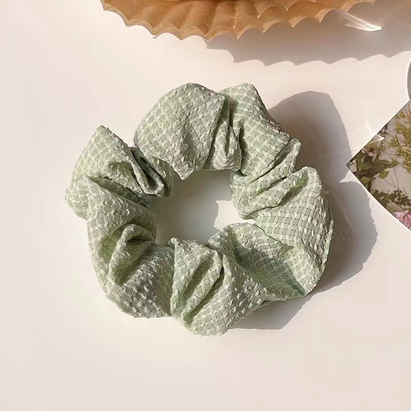 Dây Cột Tóc Vải Họa Tiết Kẻ Sọc Phong Cách Hàn Quốc Ngọt Ngào Dễ Phối Đồ DULA777