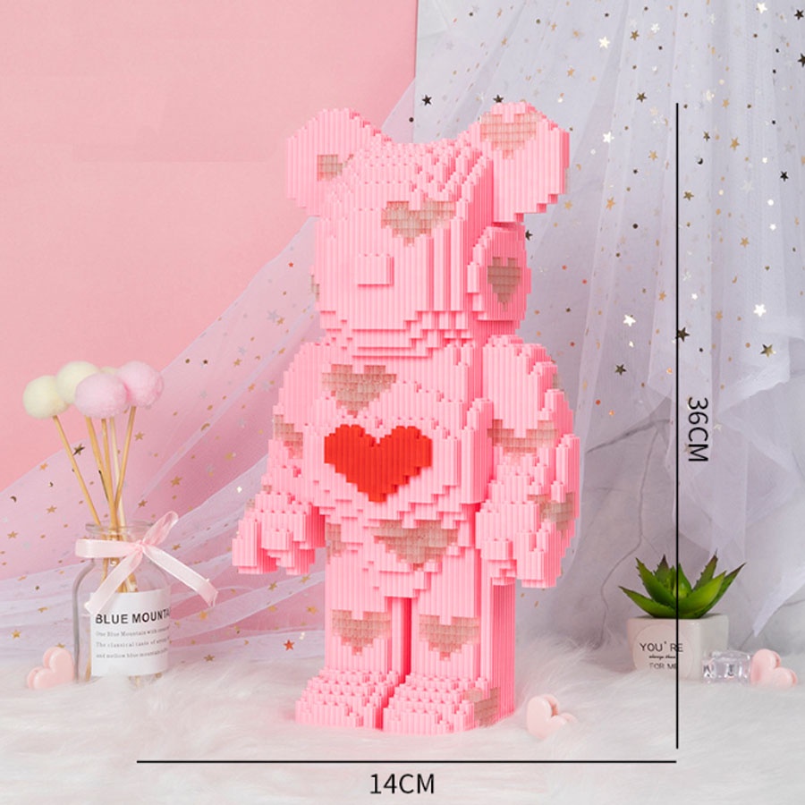 Lego Bearbrick - Đồ Chơi Lắp Ráp Mô Hình 3D Gấu Bearbrick 35cm