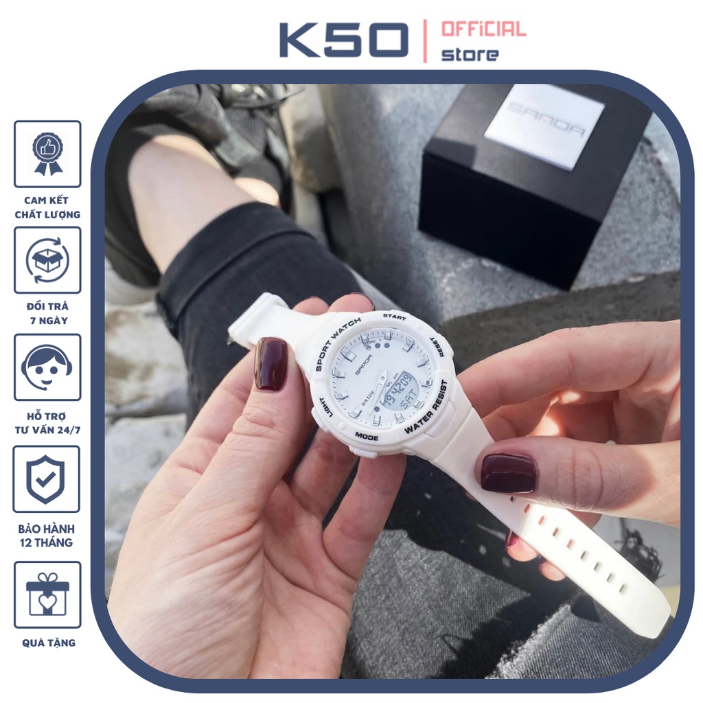 Đồng hồ kim điện tử nữ sanda 6005 thể thao chống nước 5atm