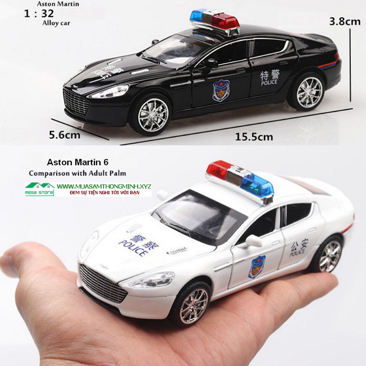 Mô hình xe cảnh sát Aston Martin 6 Police bằng kim loại - Tỷ lệ 1:32