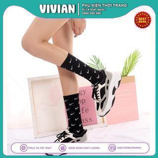 Vớ Nike cổ cao [ PHẨY LOGO ] Tất cao cổ Vintage phong cách thể thao - HÀNG HOT